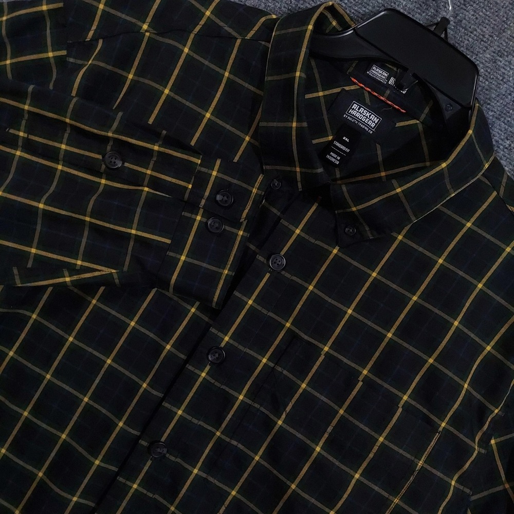 Alaskan Hardgear Shirt Mens 2XL Green Plaid Long Sleeve UNtucked‎ Wool Blend